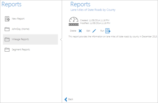 Modifying a saved report